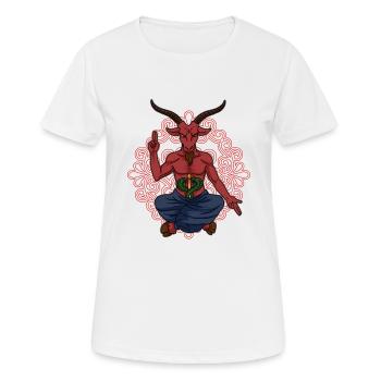 Satanismus Shirt Satan Geschenk Baphomet - Frauen T-Shirt atmungsaktiv - Weiß - Vorne - AI Model Female 172 dark (172cm)
