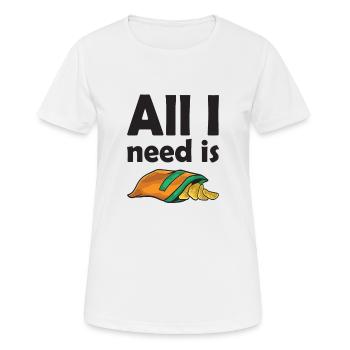 Chips pomme de terre restauration rapide collation cadeau - T-shirt respirant Femme - blanc - Devant - AI Model Female 172 dark (172cm)