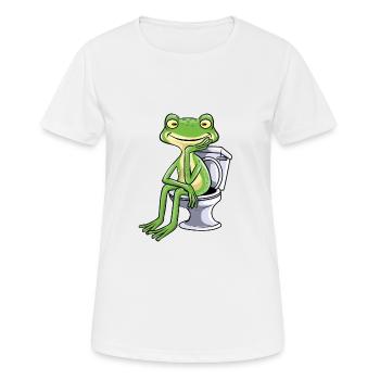 Frosch Klo Kacken Toilette - Frauen T-Shirt atmungsaktiv - Weiß - Vorne - AI Model Female 172 dark (172cm)