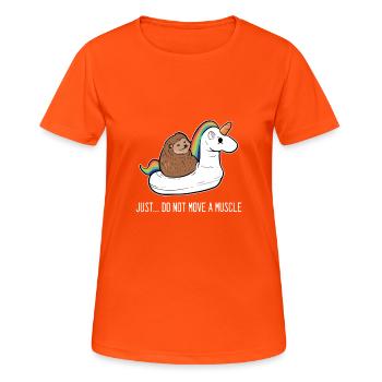Hedgehog Einhorn Tierliebhaber Geschenk - Frauen T-Shirt atmungsaktiv - Neonorange - Vorne - AI Model Female 172 dark (172cm)
