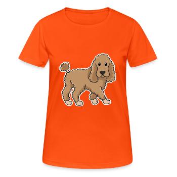caniche - T-shirt respirant Femme - orange néon - Devant - AI Model Female 172 dark (172cm)