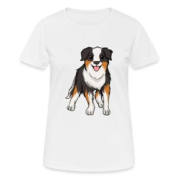 Berger australien - T-shirt respirant Femme - blanc - Devant - AI Model Female 172 dark (172cm)