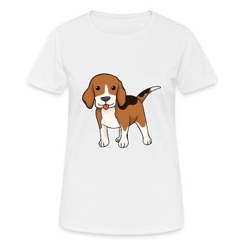 Beagle - Frauen T-Shirt atmungsaktiv - Weiß - Vorne - AI Model Female 172 dark (172cm)