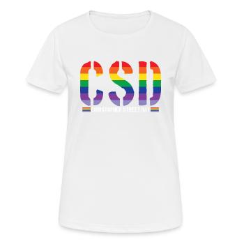 Jour de la rue Christopher CSD LGBT - T-shirt respirant Femme - blanc - Devant - AI Model Female 172 dark (172cm)