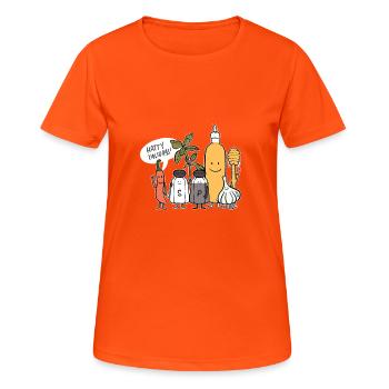 spices greeting chef or cook gift - Women's Breathable T-Shirt - neon orange - Front - AI Model Female 172 dark (172cm)