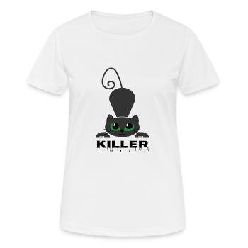 tueur chat - T-shirt respirant Femme - blanc - Devant - AI Model Female 172 dark (172cm)