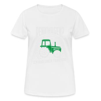 Rennwagen Traktor Bauer Landwirt Landmaschine - Frauen T-Shirt atmungsaktiv - Weiß - Vorne - AI Model Female 172 dark (172cm)