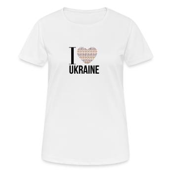 I Love Ukraine - Frauen T-Shirt atmungsaktiv - Weiß - Vorne - AI Model Female 172 dark (172cm)