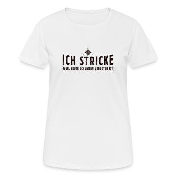 Stricken - Frauen T-Shirt atmungsaktiv - Weiß - Vorne - AI Model Female 172 dark (172cm)
