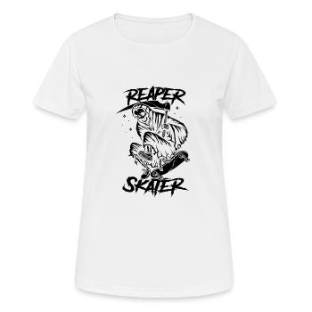 Skater Grim Reaper - Women's Breathable T-Shirt - white - Front - AI Model Female 172 dark (172cm)