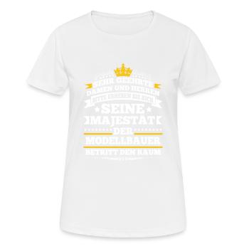 Der Modellbauer Betritt Den Raum Modellbau - Frauen T-Shirt atmungsaktiv - Weiß - Vorne - AI Model Female 172 dark (172cm)
