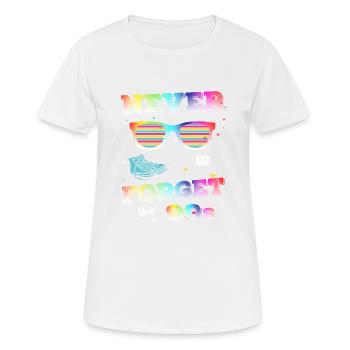 never forget the 90s neunziger Jahre Retro - Frauen T-Shirt atmungsaktiv - Weiß - Vorne - AI Model Female 172 dark (172cm)