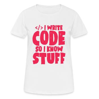 Geek computer nerd - Women's Breathable T-Shirt - white - Front - AI Model Female 172 dark (172cm)