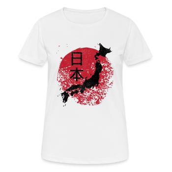 Japan Sonne Schriftzeichen - Frauen T-Shirt atmungsaktiv - Weiß - Vorne - AI Model Female 172 dark (172cm)