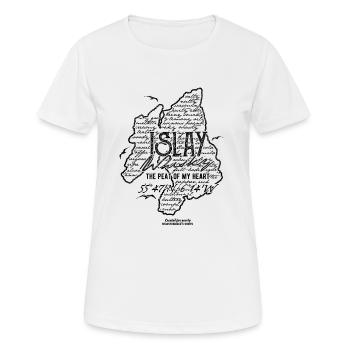 Conception de produits dérivés Whisky Islay Scotland Notes de dégustation - T-shirt respirant Femme - blanc - Devant - AI Model Female 172 dark (172cm)