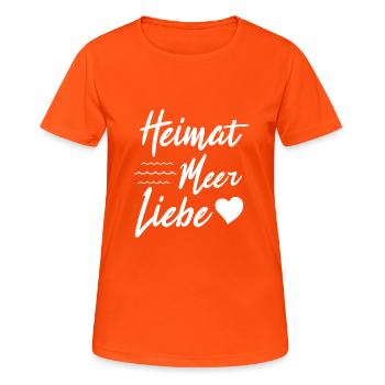 Patrie Mer Amour Été - T-shirt respirant Femme - orange néon - Devant - AI Model Female 172 dark (172cm)