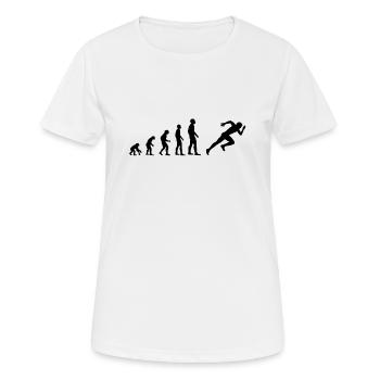 Laufen Evolution des Menschen Läufer Sprint - Frauen T-Shirt atmungsaktiv - Weiß - Vorne - AI Model Female 172 dark (172cm)
