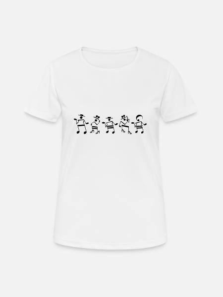 Noten, die tanzen - Musiknoten & Geschenk Musiker - Frauen T-Shirt atmungsaktiv - Weiß