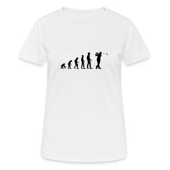 Golf Evolution des Menschen Golfer - Frauen T-Shirt atmungsaktiv - Weiß - Vorne - AI Model Female 172 dark (172cm)