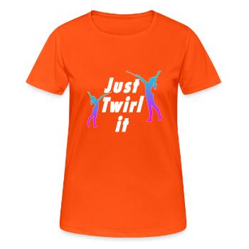 Top Spaß Baton Twirling Twirl es einfach Geschenk Design - Frauen T-Shirt atmungsaktiv - Neonorange - Vorne - AI Model Female 172 dark (172cm)