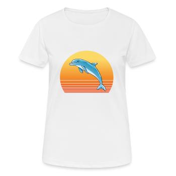 Dolphin Sun - T-shirt respirant Femme - blanc - Devant - AI Model Female 172 dark (172cm)