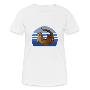 Otter Blue Retro - T-shirt respirant Femme - blanc - Devant - AI Model Female 172 dark (172cm)