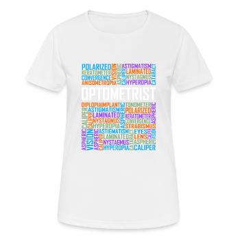 Optometrist Words - Women's Breathable T-Shirt - white - Front - AI Model Female 172 dark (172cm)