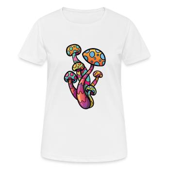 Psychedelic Mushroom - Women's Breathable T-Shirt - white - Front - AI Model Female 172 dark (172cm)
