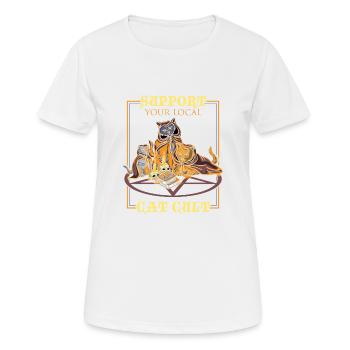 PASTEL GOTH / CAT CULT: Cat Cult Gift - Women's Breathable T-Shirt - white - Front - AI Model Female 172 dark (172cm)