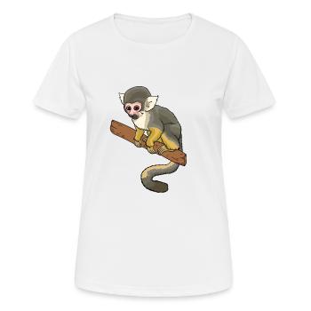 Totenkopfaffe Totenkopfäffchen Affe Primat - Frauen T-Shirt atmungsaktiv - Weiß - Vorne - AI Model Female 172 dark (172cm)