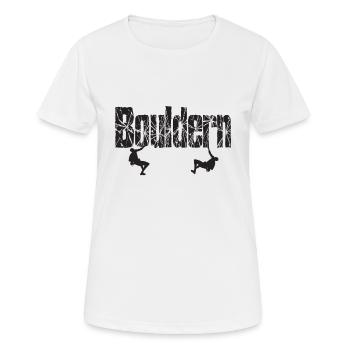 Bouldern Klettern Boulderer Kletterwand Geschenk - Frauen T-Shirt atmungsaktiv - Weiß - Vorne - AI Model Female 172 dark (172cm)