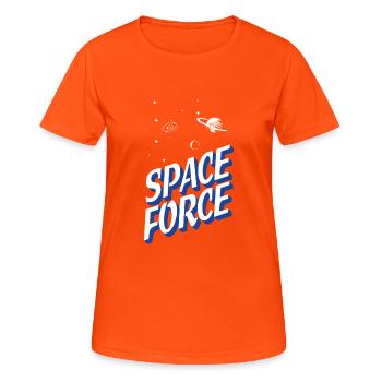 Force spatiale - T-shirt respirant Femme - orange néon - Devant - AI Model Female 172 dark (172cm)