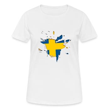 Sverige Inside | Swede Inside | Schwedin Inside - Frauen T-Shirt atmungsaktiv - Weiß - Vorne - AI Model Female 172 dark (172cm)