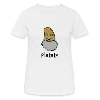 Philosophe Platon Philosophie de la pomme de terre - T-shirt respirant Femme - blanc - Devant - AI Model Female 172 dark (172cm)