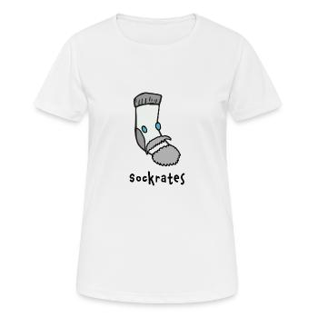 Philosophe Socrate chaussette philosophie - T-shirt respirant Femme - blanc - Devant - AI Model Female 172 dark (172cm)