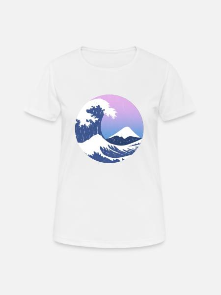 The Great Wave Off Kanagawa Aesthetic Japanese - Women's Breathable T-Shirt - white