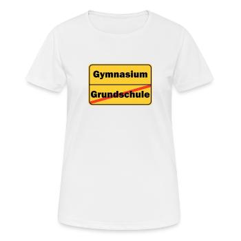 Grundschule Gymnasium Ortsschild Schule - Frauen T-Shirt atmungsaktiv - Weiß - Vorne - AI Model Female 172 dark (172cm)