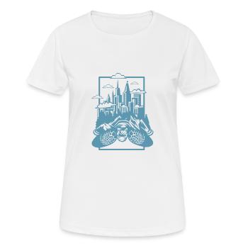 Tortue de protection de l'environnement et du climat - T-shirt respirant Femme - blanc - Devant - AI Model Female 172 dark (172cm)