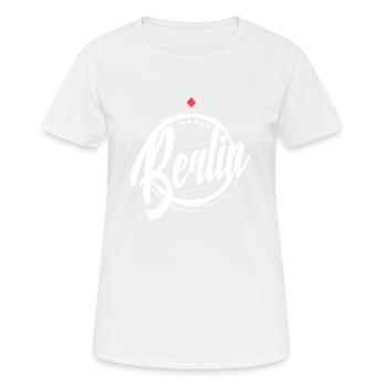 Conception de fan de football de Berlin pour les Berlinois - T-shirt respirant Femme - blanc - Devant - AI Model Female 172 dark (172cm)