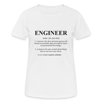 Dictionnaire de définition d’ingénieur Industrie - T-shirt respirant Femme - blanc - Devant - AI Model Female 172 dark (172cm)
