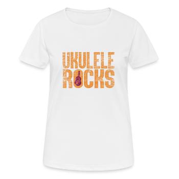 Roches de ukulélé - T-shirt respirant Femme - blanc - Devant - AI Model Female 172 dark (172cm)