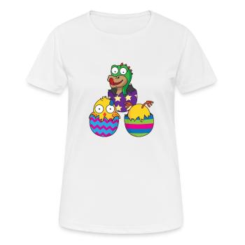 Oeufs de pâques pâques surprise poussin pâques - T-shirt respirant Femme - blanc - Devant - AI Model Female 172 dark (172cm)