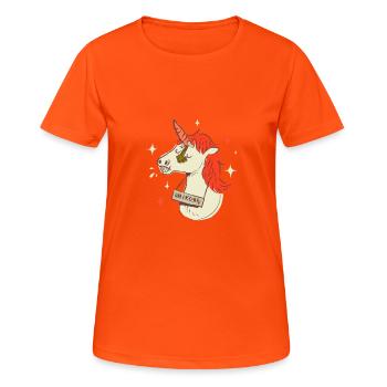 Unicorn funny gift - Women's Breathable T-Shirt - neon orange - Front - AI Model Female 172 dark (172cm)