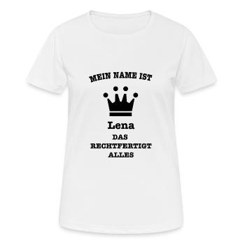 LENA - Frauen T-Shirt atmungsaktiv - Weiß - Vorne - AI Model Female 172 dark (172cm)