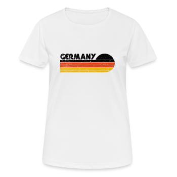 Deutschland Retro Flagge Deutschlandfahne Shirt - Frauen T-Shirt atmungsaktiv - Weiß - Vorne - AI Model Female 172 dark (172cm)