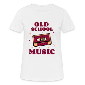 Old school music - retro audio cassette - Women's Breathable T-Shirt - white - Front - AI Model Female 172 dark (172cm)