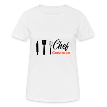 chef cuisinier cadeau - T-shirt respirant Femme - blanc - Devant - AI Model Female 172 dark (172cm)