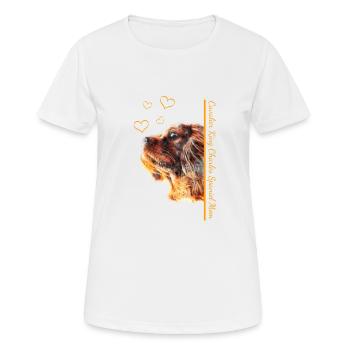 Cavalier King Charles Spaniel Mom - Frauen T-Shirt atmungsaktiv - Weiß - Vorne - AI Model Female 172 dark (172cm)