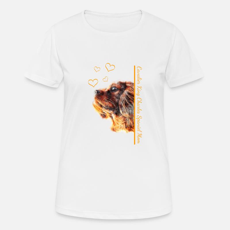 Cavalier King Charles Spaniel Mom - Women's Breathable T-Shirt - white