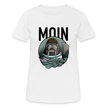 Moin Walrus Seal North German - Women's Breathable T-Shirt - white - Front - AI Model Female 172 dark (172cm)